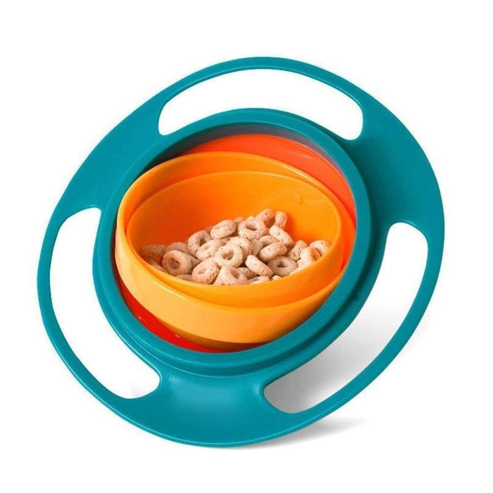 Gyro Bowl for Toddlers 360 Rotating Spill Proof Snack Bowl with Lid | NonSpill Baby Feeding Bowl for Kids 13 Years | BPA Free 