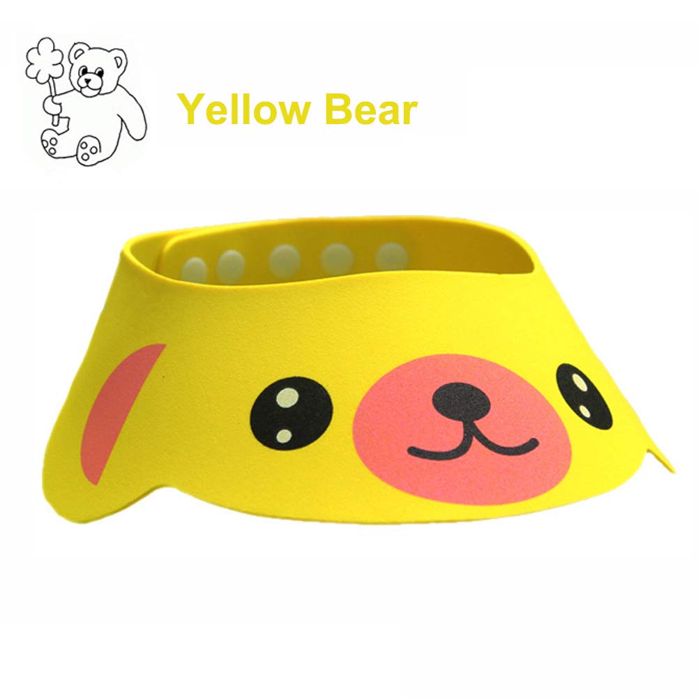 3Pcs Baby Shower Bathing Cap Cartoon Frog Pig Bear Shampoo Hat Protection Bathing Visor Cap With Four Gear Adjustments By Rely20