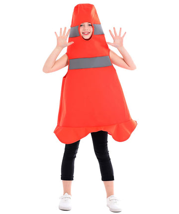 Seasons Child Construction Cone Costume, Halloween Costume For 8-10 Years Kids