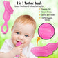 Brilliant Oral Care Babys First Toothbrush, Smooth Silicone Bristles Gently Clean Tender Teeth and Gums, for Ages 4+ Months, Pin