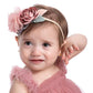 Wiwpar Flower Crown Headband Gauze Headwear Elastic Adjustable Head Piece Girl'S Hairbands For Toddler And Childrens (Pink)