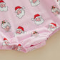 Fybitbo My First Christmas Baby Girl Boy Outfit Sweatshirt Romper Sweater Onesie Long Sleeve Bodysuit Fall Clothes (Pink-Santa C