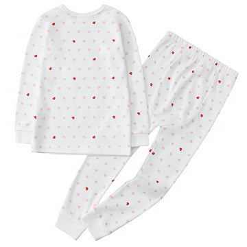 Owlivia 100% Organic Cotton Baby Long Sleeve Pajama Sets, Toddler Boy Girl 2-Piece Sleepwear(5 Years, Pink Heart)