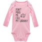 Yeavomeny DonT Make Me Call My Granny Cute Newborn Bodysuit For Baby Boy & Girl Long Sleeve, CPink, 03 Months