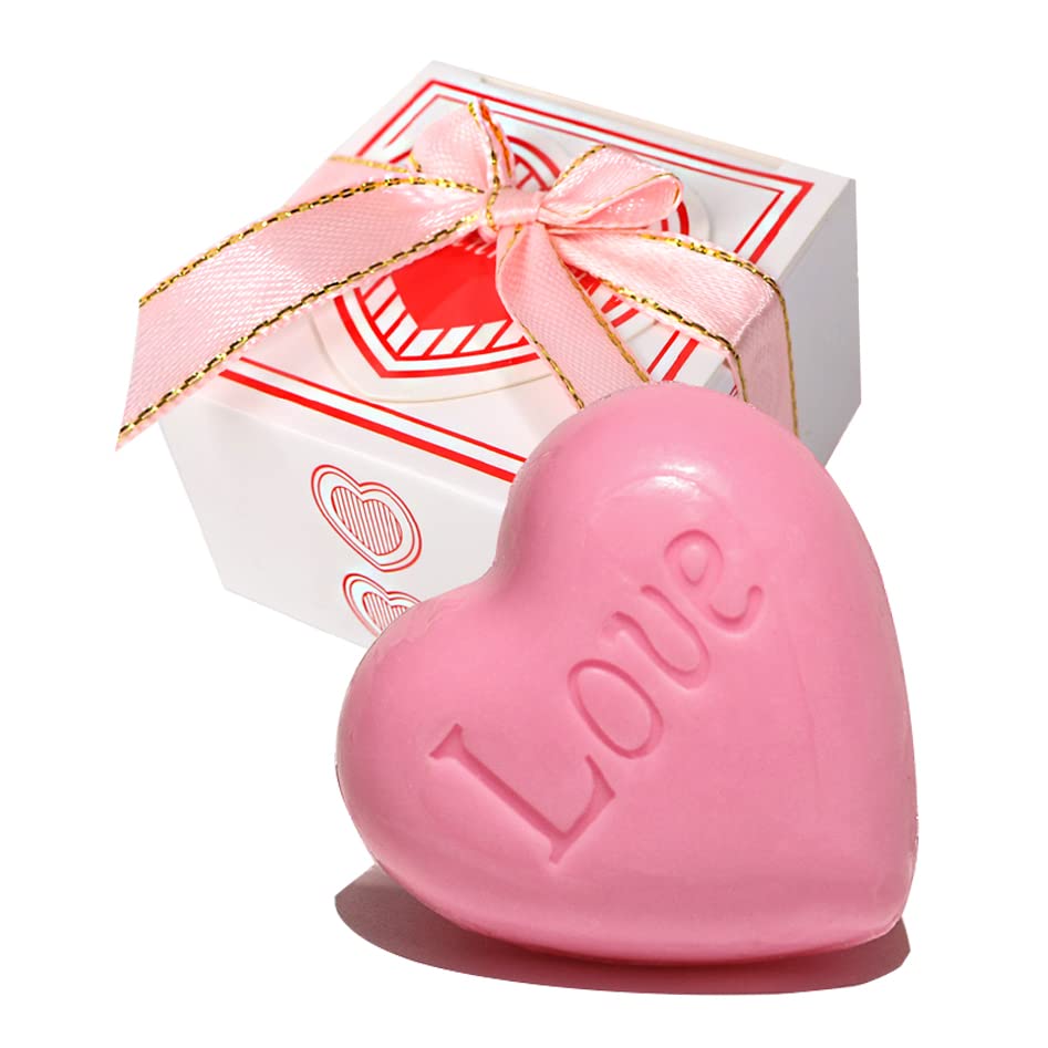 AIXIANG 24 Pink Love Heart Soap Favors for Guests, Party Souvenirs Tokens Keepsakes Giveaways, Wedding Party Favors for Guests, 