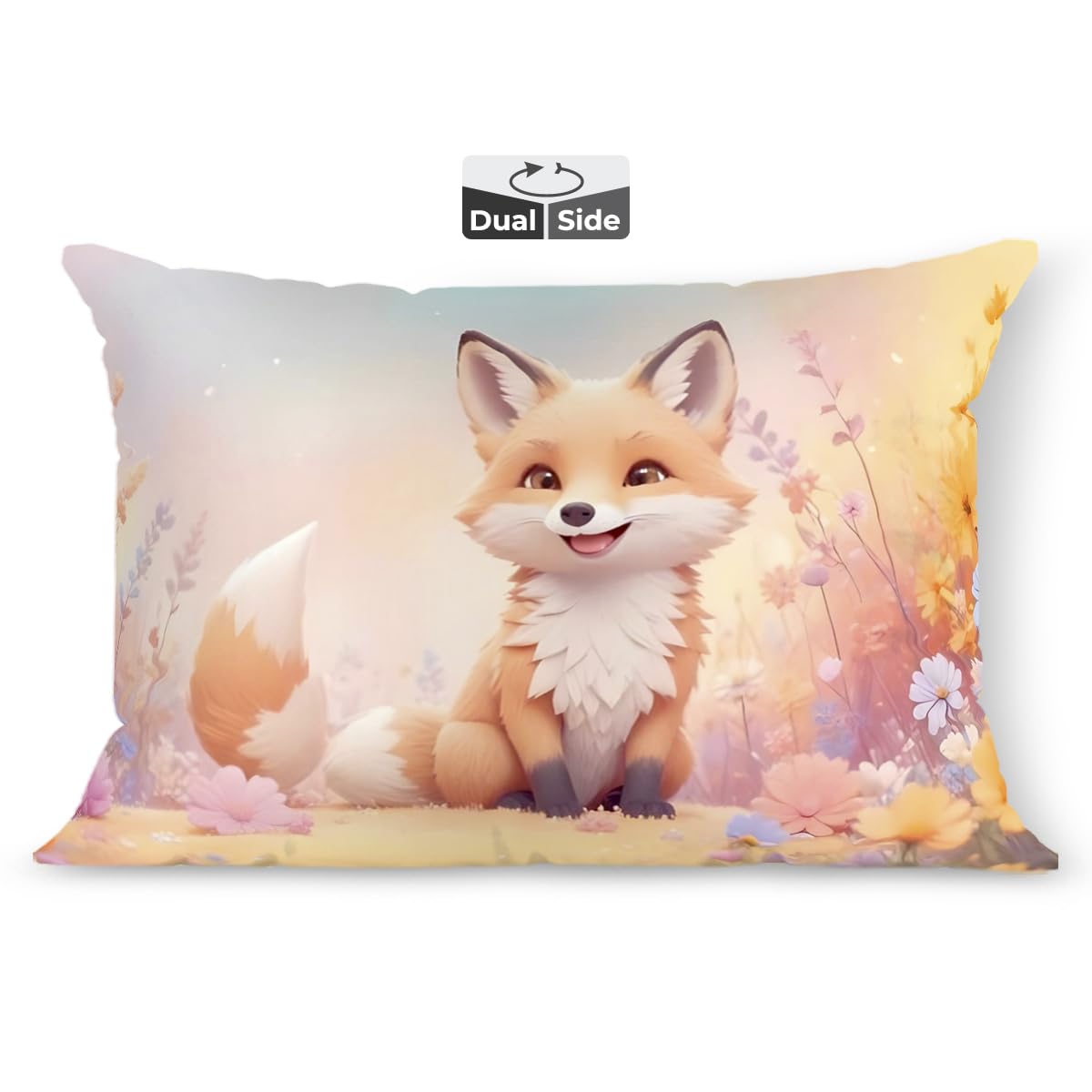 Brizberry Kids Pillow Cushion With Super Soft Fabric | Animal & Cartoon Prints | 12X18 Inches (Design 16)