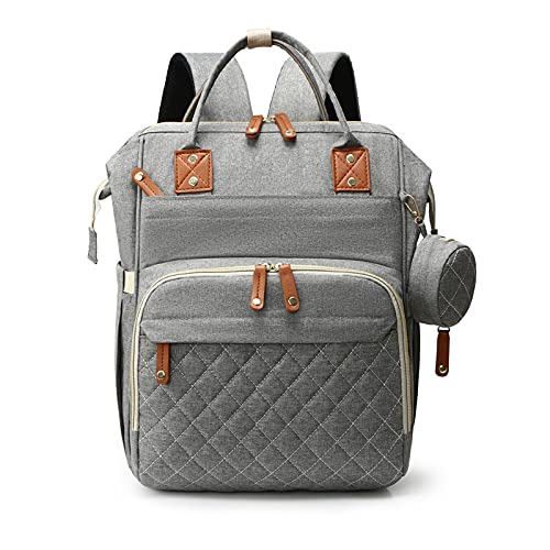 zepingminn Diaper Bag Backpack, Nappy Bag Gift for Boys/Girl-Mothers Day Gifts,Mommy Bag With USB Charging Port (Light Gary)