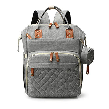 zepingminn Diaper Bag Backpack, Nappy Bag Gift for Boys/Girl-Mothers Day Gifts,Mommy Bag With USB Charging Port (Light Gary)
