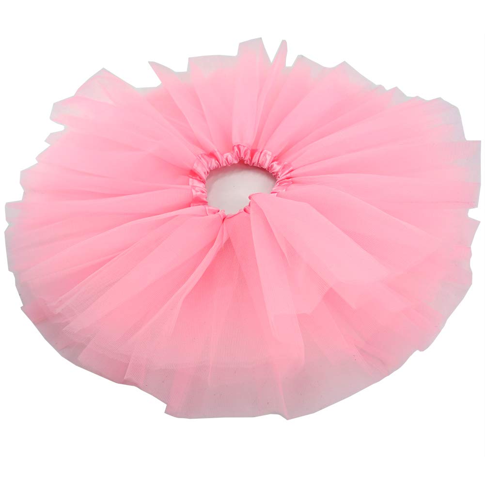 Bgfks 5 Layered Toddlers Tulle Tutu Skirt For Girls With Headband For Baby Girl 0 To 36 Months (Pink, M,6-24 Months)