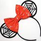 Clgift Rainbow Sparkle Sequin Mouse Ears: Classic Red Minnie, Orange Mickey For Halloween (Orange Black Web)