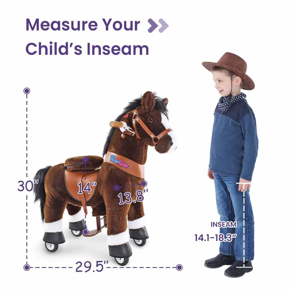 PonyCycle Horse Ride on Toy for Toddlers Boy Toys Classic Model U (with Brake/ 30 Height/Size 3 for Age 3-5) Giddy up Riding Hor