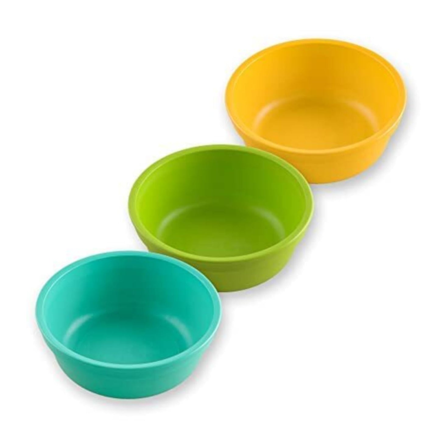 Re-Play Made in USA 12 Oz. Reusable Plastic Bowls, Pack of 3 With 3 Lids - Dishwasher and Microwave Safe Bowls with Lids for Eve