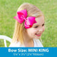 Wee Ones Girls' Classic Grosgrain Hair Bow With Plain Wrap Center On A Weestay Hair Clip, Handmade, Mini King Sized Bow, Blue Bi