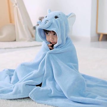 SHOPSUTRA Baby Hooded Bath Towel with Animal Hood Design, Soft Fabric Wrap for Infants and Toddlers