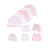 Mamimaka Baby Hat And Mittens Set - Newborn Baby Hats Caps For Boys And Girls, 0-6 Months, 100% Cotton