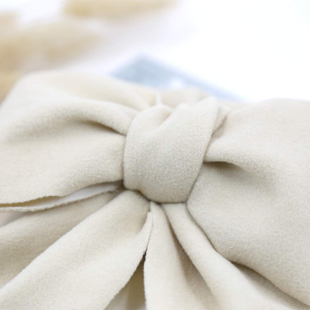 Jiahang Baby Girl Velvet Big Hair Bow Turban Hat Oversized Bowknot Head Wrap Beanie India Cap Warm For Infant Toddlers 6Pcs(Bowk