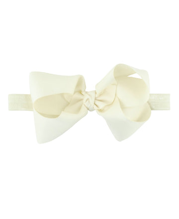 Rufflebutts Girls Ivory Bow Headband - One Size