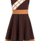 Ruikajia Rey Costume Chewbacca Rhinestone Princess Leia Darth Costume BB8 R2D2 (Brown, 4 Years)