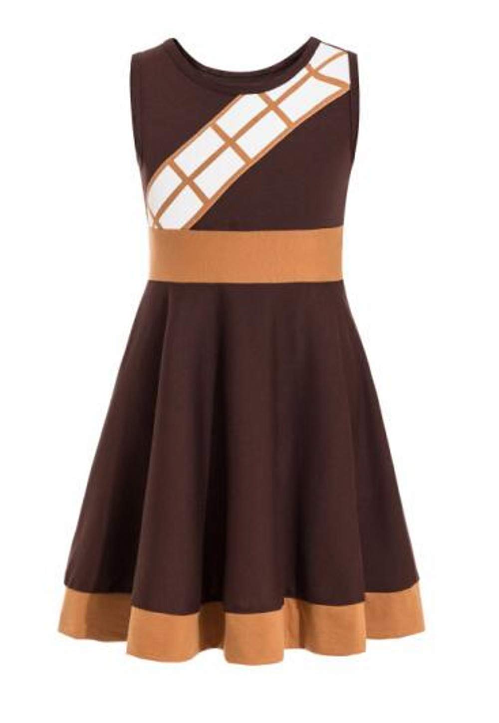 Ruikajia Rey Costume Chewbacca Rhinestone Princess Leia Darth Costume BB8 R2D2 (Brown, 3 Years)