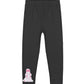 KiddoPanti Girls Bunny Applique Legging, Black Bunny, 1214Y