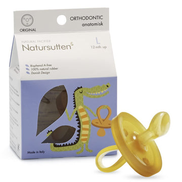 Natursutten Pacifiers 12-18 Months - 1-Pack Original Shield Orthodontic Nipple Natural Rubber Safe & Soft Bpa-Free Pacifiers For