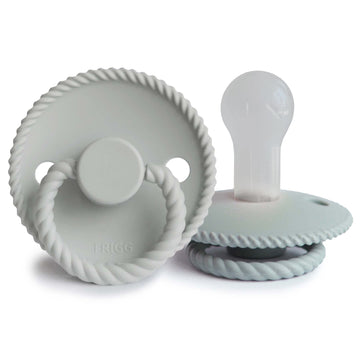 Frigg Rope Silkysoft Silicone Baby Pacifier | Made In Denmark | Bpa-Free (French Gray/Silver Gray, 6-18 Months)