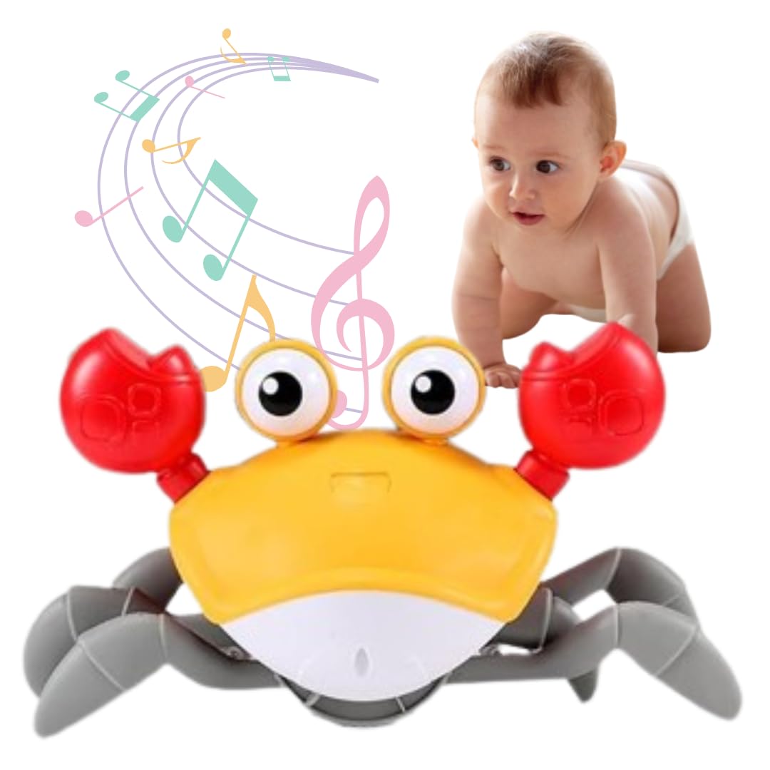 Wristy Buddy Moving Crab Toy, Interactive Sensory Development Toy with Music and Lights, Motion-Activated Fun, Durable and Safe 