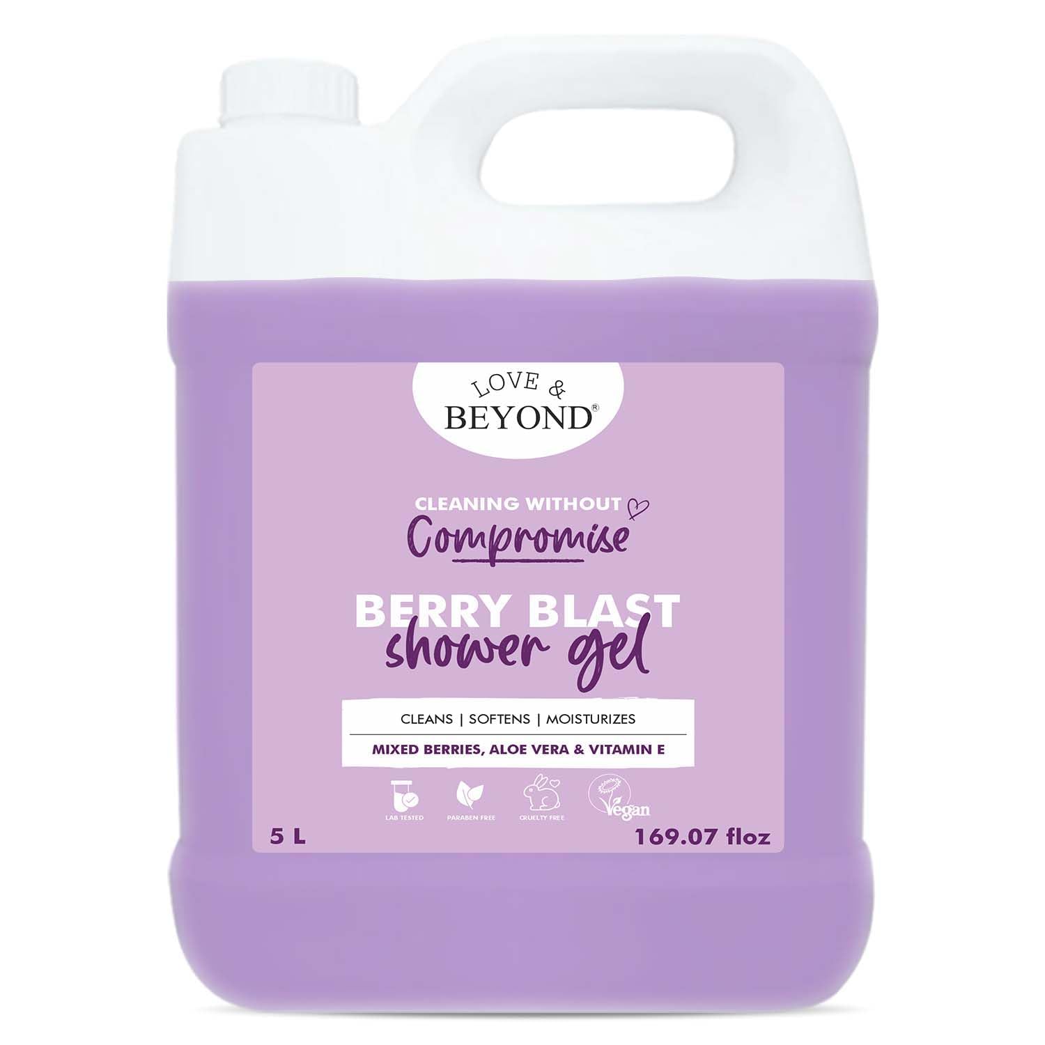 Love & Beyond Berry Blast Body Wash 5 Litre Refill Can - Liquid Soap For Body Wash - Shower Gel Refill Pack - Gentle & Mild Frag