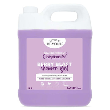 Love & Beyond Berry Blast Body Wash 5 Litre Refill Can - Liquid Soap For Body Wash - Shower Gel Refill Pack - Gentle & Mild Frag