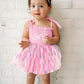 Titkkop Baby Girl 1St Birthday Clothes One Year Old Tulle Romper Sleeveless Bodysuit Cake Smash Outfits(Pink2,9-12M)