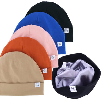 Jersey Beanie Hat For Newborn Baby Boys Girls Silky Satin Lined Hats Bonnet Toddler Infant Little Kids Beanies Caps(6M-3T,001 Co