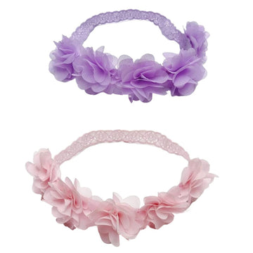 Jilukibo Baby Elastic Lace Bows Flower Headbands, Stretch Gold Princess Floral Hair Band Headwear for Infant Girls Toddler Hair 