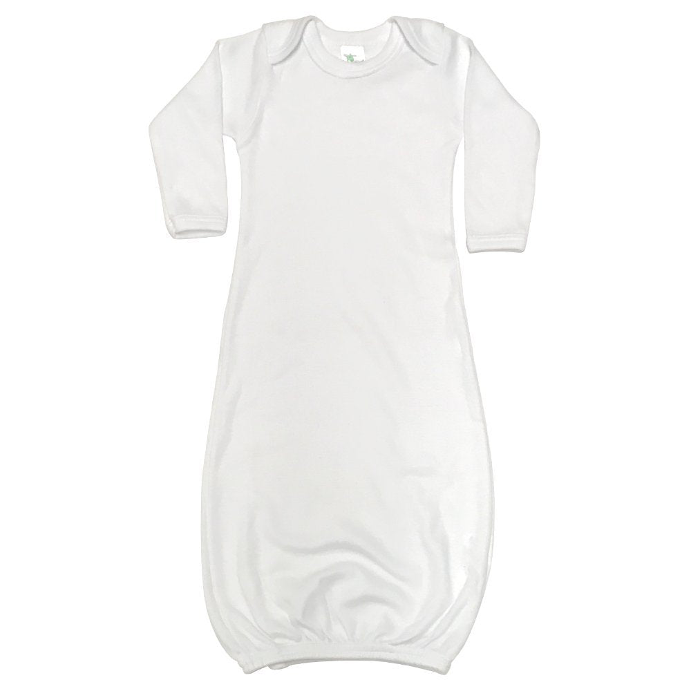 Laughing Giraffe Baby Infant Blank Long Sleeve Sleeper Gown (White, 0-3 Months)
