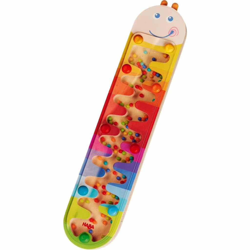 HABA Wooden Rainmaker Stick Toddler Sensory Toys & Musical Instruments for Kids Ages 2+ with Calming Rain Sound & Colorful Beads
