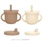 EsOfficce Silicone Baby Sippy Cups, 8.54 Oz 3 Stages Training Cup, Silicone Straw Cup for Infants Toddlers 6-12 Month and Kids 1