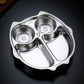 Happy Hues Stainless Steel Divided Meal Plate Tray4 Compartments Dinner Dish For Baby Toddler Kids Eating Food Owl Shape