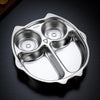 Happy Hues Stainless Steel Divided Meal Plate Tray4 Compartments Dinner Dish For Baby Toddler Kids Eating Food Owl Shape