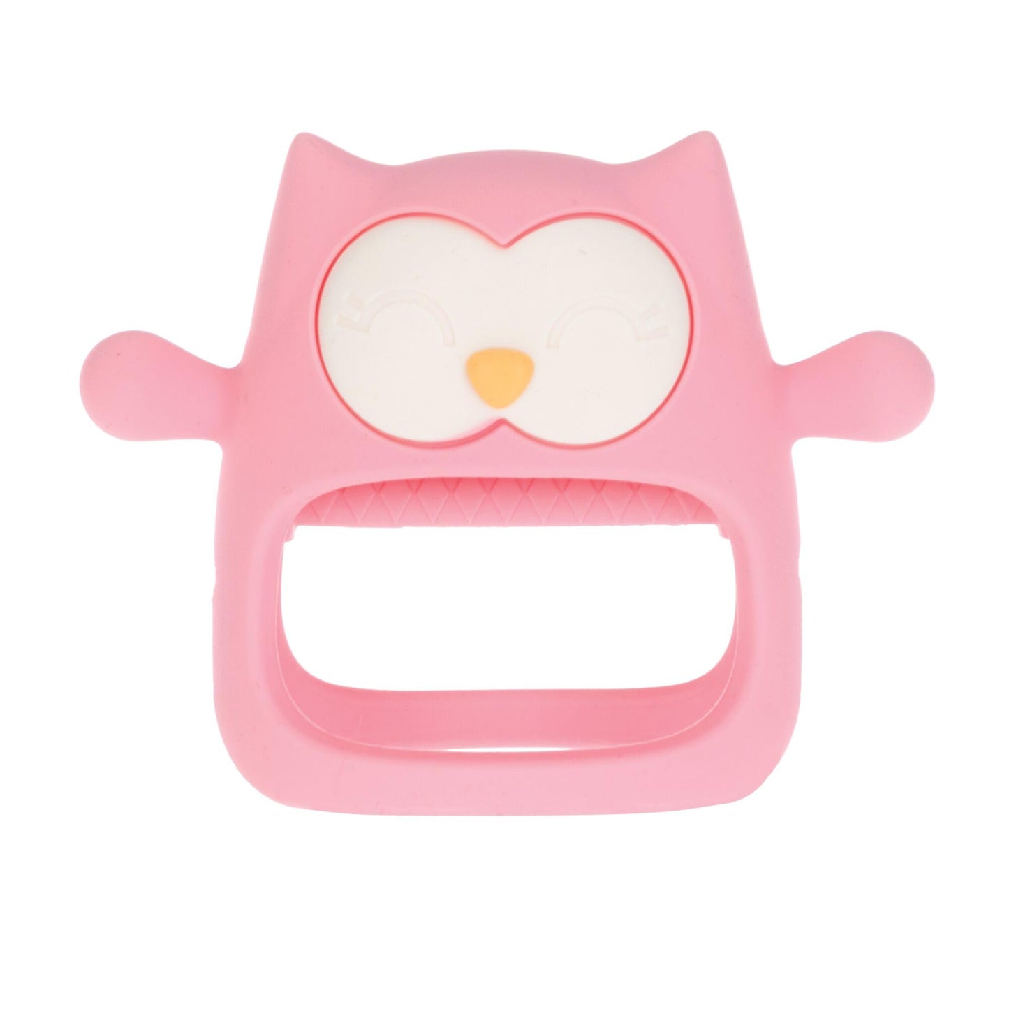 Nuby Silicone Wrist Grip Teething Mitten - 3+ Months, Pink Owl