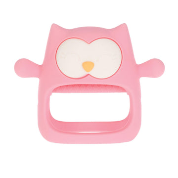 Nuby Silicone Wrist Grip Teething Mitten - 3+ Months, Pink Owl