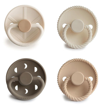 Frigg Silkysoft Silicone Baby Pacifier 4-Pack Crystal Sparkle | Made In Denmark | Bpa-Free (0-6 Months)