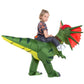 Hsctek Inflatable Dinosaur Costume Kids Boys Girls, Inflatable Blow Up Riding Dilophosaurus Costume Child, Ride On Halloween Cos
