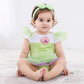 Dressy Daisy Infant Baby Girl Green Fairy Romper Costumes Onesie Dress Bodysuit With Headband Halloween Birthday Party Fancy Out