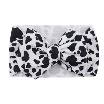 Bbtdin Baby Girl Headband With Cow Print Bow And Hair Clip