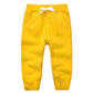 CuteOn Unisex Toddler Jogger Pants Kids Cotton Elastic Waist Winter Baby Sweatpants Pants 4Years Yellow