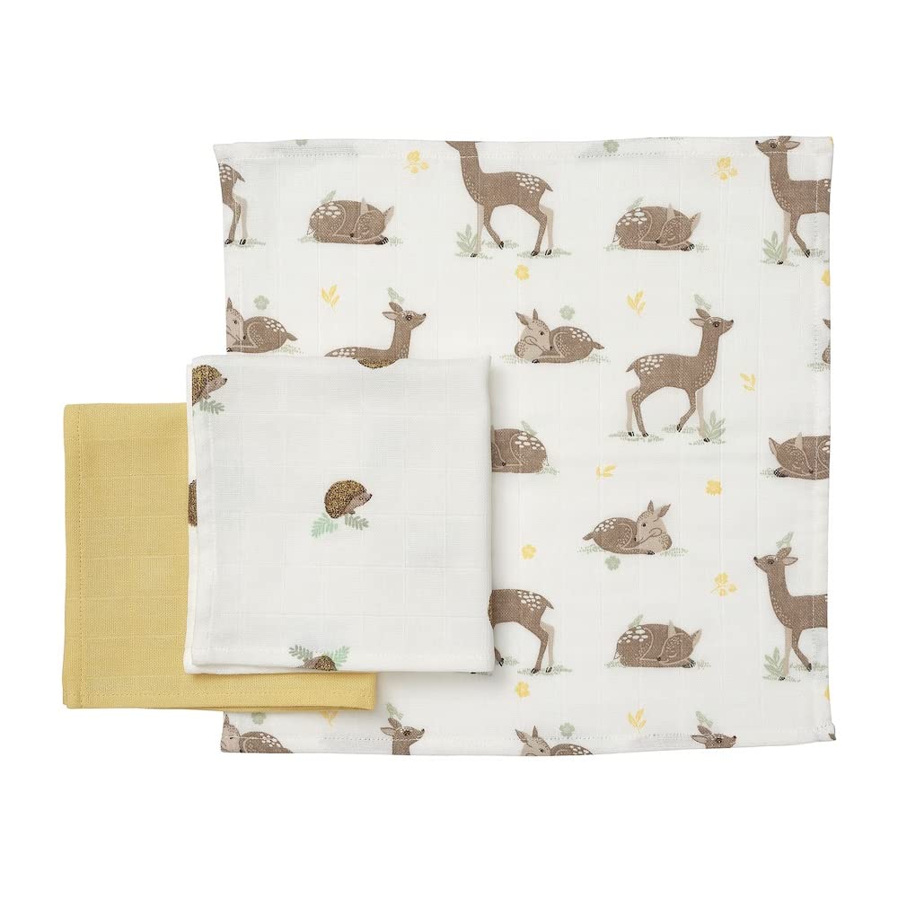 Ikea TSSP Washcloth, Animal Pattern/Multicolour 30x30cm(Pack of 3)