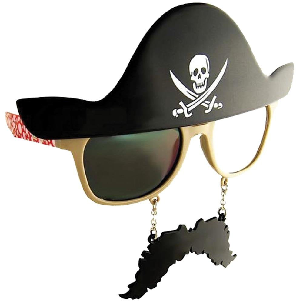 Sun-Staches Pirate Sunglasses | Costume Accessory Party Favor | Uv400 | One Size Fits Most