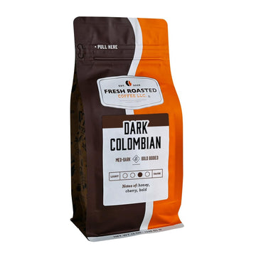 Fresh Roasted Coffee, Dark Colombian Supremo, 12 Oz, Med-Dark Roast, Whole Bean, Kosher