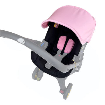 AICTIMO Seat Cushion Changing Kits Clothes, Sun Shade, Stroller Canopy Compatible with Doona Car Seat & Stroller (Pink Black), P