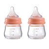 Fdbtl Baby Bottle Glass Natural Anti-Colic Bottles 2 Pack Closer To Breastfeeding For Newborn Babies Infant 0M+ 3Oz