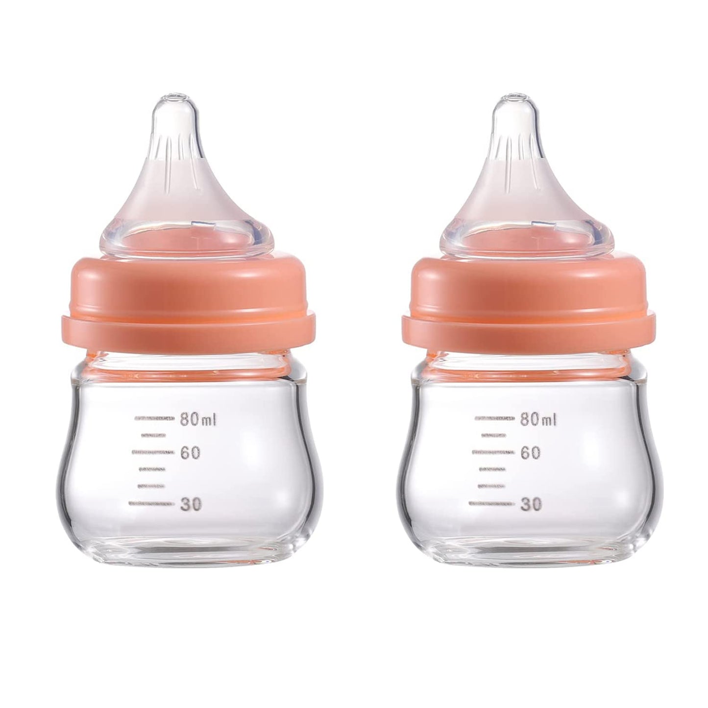 Fdbtl Baby Bottle Glass Natural Anti-Colic Bottles 2 Pack Closer To Breastfeeding For Newborn Babies Infant 0M+ 3Oz